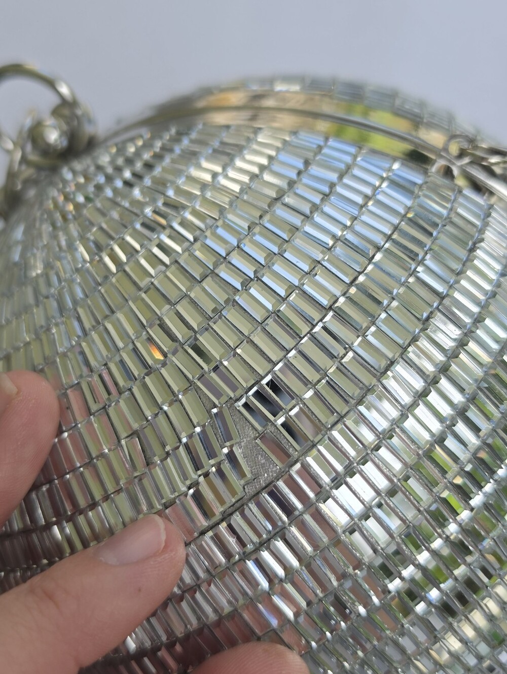 Betsey Johnson - Dancing Queen - Silver Disco Ball Evening Bag with Chain - Picture 7 of 12